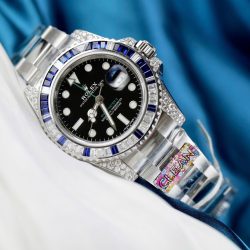 Đồng Hồ Rolex GMT-MASTER II 116759SARU Replica 11 Đính Kim Cương Moissanite Nhà Máy Clean 40mm (2)