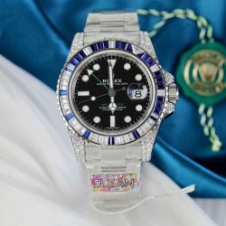 Đồng Hồ Rolex GMT-MASTER II 116759SARU Replica 11 Đính Kim Cương Moissanite Nhà Máy Clean 40mm (2)