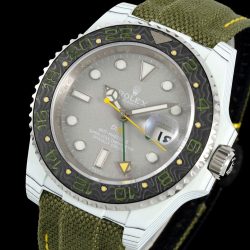 Đồng Hồ Rolex GMT-Master II DiW Replica 11 Vỏ Carbon Trắng Mặt Xám 40mm (2)