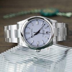Đồng Hồ Rolex Oyster Perpetual 126000 Replica 11 Mặt Số Màu Hoa Oải Hương Nhà Máy VS 36mm (2)
