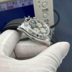 Đồng Hồ Rolex Replica 11 Cosmograph Daytona 126519LN Mặt Đen Dây Oysterflex Nhà Máy QF 40mm (2)