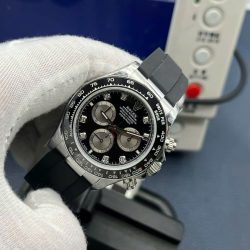 Đồng Hồ Rolex Replica 11 Cosmograph Daytona 126519LN Mặt Đen Dây Oysterflex Nhà Máy QF 40mm (2)