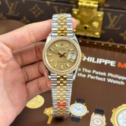 Đồng Hồ Rolex Replica 11 DateJust 126231 Mặt Số Xếp Gạch Viền Đính Đá Xưởng VS 36mm (2)