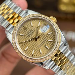Đồng Hồ Rolex Replica 11 DateJust 126231 Mặt Số Xếp Gạch Viền Đính Đá Xưởng VS 36mm (2)