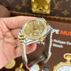 Đồng Hồ Rolex Replica 11 DateJust 126231 Mặt Số Xếp Gạch Viền Đính Đá Xưởng VS 36mm (2)