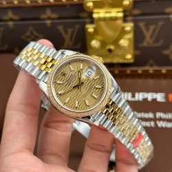 Đồng Hồ Rolex Replica 11 DateJust 126231 Mặt Số Xếp Gạch Viền Đính Đá Xưởng VS 36mm (2)
