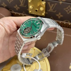 Đồng Hồ Audemars Piguet Rep 11 Royal Oak Selfwinding Flying Tourbillon 26730BC Mặt Xanh Lá Cây Đính Đá Baguette 41mm (2)