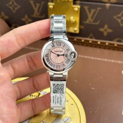 Đồng Hồ Cartier Ballon Bleu Nữ Replica 11 Mặt Hồng Máy Pin Thụy Sỹ Xưởng AF 33mm (2)