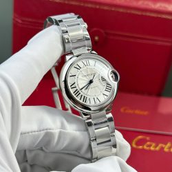 Đồng Hồ Cartier Ballon Bleu Rep Cao Cấp Nữ Mặt Trắng Dây Kim Loại Nhà Máy AF 33mm (1)