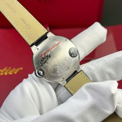 Đồng Hồ Cartier Ballon Bleu Replica 11 Nữ Mặt Trắng Dây Da Nhà Máy AF 33mm (2)