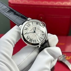 Đồng Hồ Cartier Ballon Bleu Replica 11 Nữ Mặt Trắng Dây Da Nhà Máy AF 33mm (2)