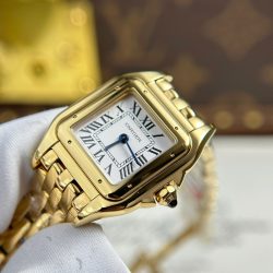 Đồng Hồ Cartier Panthere Chế Tác Mặt Trắng Máy Pin Thụy Sỹ Xưởng BV 23x30mm (2)