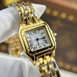 Đồng Hồ Cartier Panthere Chế Tác Mặt Trắng Máy Pin Thụy Sỹ Xưởng BV 23x30mm (2)