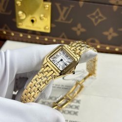 Đồng Hồ Cartier Panthere Chế Tác Mặt Trắng Máy Pin Thụy Sỹ Xưởng BV 23x30mm (2)