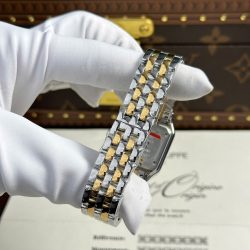 Đồng Hồ Cartier Panthere Fake 11 Mặt Trắng Dây Kim Loại Xưởng BV 27x36mm (2)