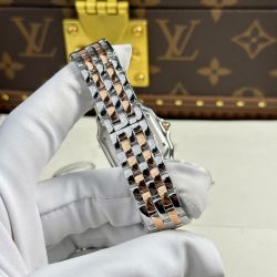 Đồng Hồ Cartier Panthere Mặt Trắng Fake Cao Cấp Mạ Demi Vàng Hồng Xưởng BV 27x36mm (2)