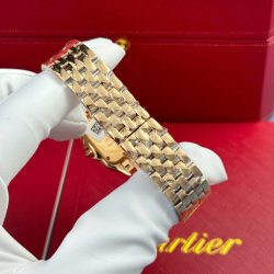 Đồng Hồ Cartier Panthere Replica 11 Mạ Vàng Hồng Mặt Khảm Xà Cừ Xưởng AF 27x36mm (2)