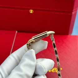 Đồng Hồ Cartier Panthere Replica 11 Mạ Vàng Hồng Mặt Khảm Xà Cừ Xưởng AF 27x36mm (2)