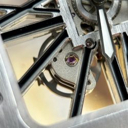 Đồng Hồ Cartier Santos Replica 11 Mặt Lộ Cơ Viền Đen Dây Kim Loại 39 (2)