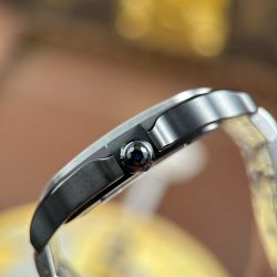 Đồng Hồ Cartier Santos Replica 11 Mặt Lộ Cơ Viền Đen Dây Kim Loại 39 (2)