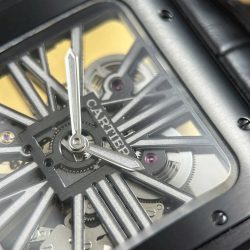 Đồng Hồ Cartier Santos Replica 11 Mặt Số Lộ Cơ Dây Da Màu Đen 39 (2)