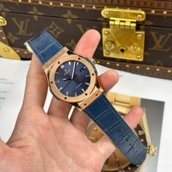 Đồng Hồ Hublot Classic Fusion King Gold Chế Tác Mặt Xanh Dương Máy Cơ Thụy Sỹ Xưởng JJZ 42mm (2)