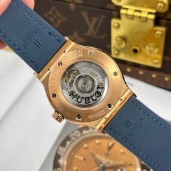 Đồng Hồ Hublot Classic Fusion King Gold Chế Tác Mặt Xanh Dương Máy Cơ Thụy Sỹ Xưởng JJZ 42mm (2)