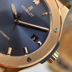 Đồng Hồ Hublot Classic Fusion King Gold Chế Tác Mặt Xanh Dương Máy Cơ Thụy Sỹ Xưởng JJZ 42mm (2)