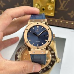 Đồng Hồ Hublot Classic Fusion King Gold Chế Tác Mặt Xanh Dương Máy Cơ Thụy Sỹ Xưởng JJZ 42mm (2)