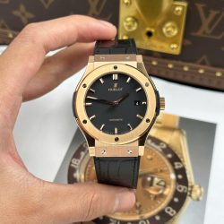 Đồng Hồ Hublot Classic Fusion King Gold Replica Cao Cấp Mặt Đen Máy Cơ Thụy Sỹ Xưởng JJZ 42mm (2)