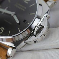 Đồng Hồ Panerai Luminor PAM904 Rep 11 Mặt Đen Dây Da Nâu Xưởng VS 42mm (2)