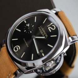 Đồng Hồ Panerai Luminor PAM904 Rep 11 Mặt Đen Dây Da Nâu Xưởng VS 42mm (2)