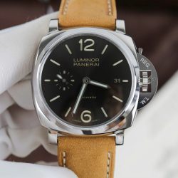 Đồng Hồ Panerai Luminor PAM904 Rep 11 Mặt Đen Dây Da Nâu Xưởng VS 42mm (2)