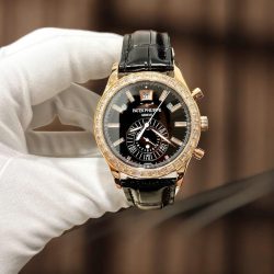 Đồng Hồ Patek Philippe Complications 5961 Replica 11 Mặt Đen Dây Da Nhà Máy TW 40 (2)