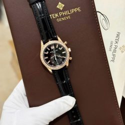 Đồng Hồ Patek Philippe Complications 5961 Replica 11 Mặt Đen Dây Da Nhà Máy TW 40 (2)