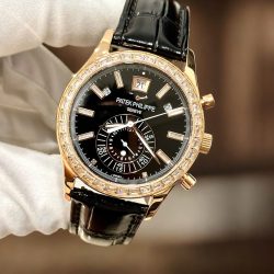 Đồng Hồ Patek Philippe Complications 5961 Replica 11 Mặt Đen Dây Da Nhà Máy TW 40 (2)