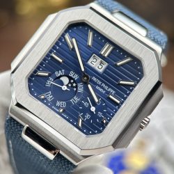 Đồng Hồ Patek Philippe Cubitus 5822P Replica 11 Mặt Xanh Dương Bộ Máy Calibre 240 Super Clone 45mm (1)