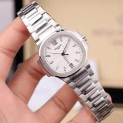 Đồng Hồ Patek Philippe Nautilus 7118 Fake Cao Cấp Mặt Trắng Máy Cơ Thụy Sỹ Nhà Máy GR 35.2mm