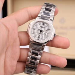 Đồng Hồ Patek Philippe Nautilus 7118 Fake Cao Cấp Mặt Trắng Máy Cơ Thụy Sỹ Nhà Máy GR 35.2mm