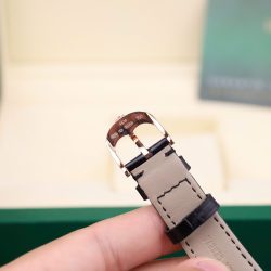 Đồng Hồ Rolex Cellini 50515 Chế Tác Bọc Vàng Thật Mặt Đen Dây Da 39mm (2)