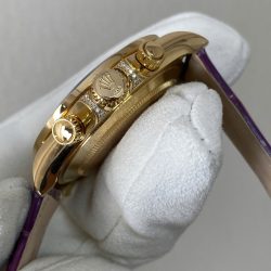 Đồng Hồ Rolex Cosmograph Daytona Màu Tím Chế Tác Vàng Nguyên Khối 18K + Đá Quý Tự Nhiên 40mm (2)