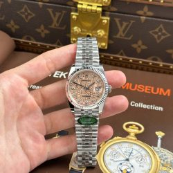 Đồng Hồ Rolex DateJust 126234 Replica 11 Mặt Hồng Họa Tiết Vi Tinh Xưởng AR 36mm (2)
