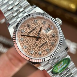 Đồng Hồ Rolex DateJust 126234 Replica 11 Mặt Hồng Họa Tiết Vi Tinh Xưởng AR 36mm (2)