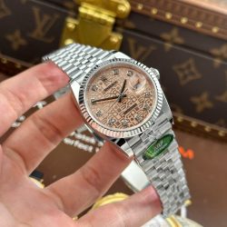 Đồng Hồ Rolex DateJust 126234 Replica 11 Mặt Hồng Họa Tiết Vi Tinh Xưởng AR 36mm (2)