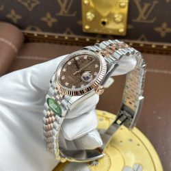 Đồng Hồ Rolex DateJust Chế Tác 11 Mặt Nâu Họa Tiết Vi Tinh Dây Jubilee Xưởng AR 36mm (2)