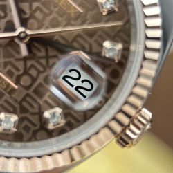 Đồng Hồ Rolex DateJust Chế Tác Mặt Nâu Họa Tiết Vi Tinh Dây Oyster Xưởng AR 36mm (2)