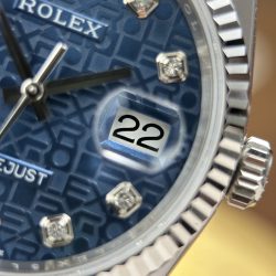 Đồng Hồ Rolex DateJust Chế Tác Mặt Xanh Blue Họa Tiết Vi Tinh Nhà Máy AR 36mm (2)