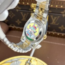 Đồng Hồ Rolex DateJust Rep Cao Cấp Mặt Vàng Họa Tiết Vi Tinh Dây Jubilee Xưởng AR 36mm (2)