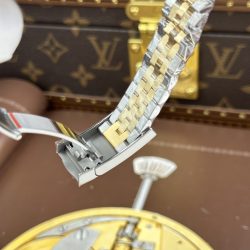 Đồng Hồ Rolex DateJust Rep Cao Cấp Mặt Vàng Họa Tiết Vi Tinh Dây Jubilee Xưởng AR 36mm (2)