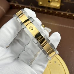 Đồng Hồ Rolex DateJust Replica 11 Mặt Vàng Họa Tiết Vi Tinh Dây Oyster Xưởng AR 36mm (2)